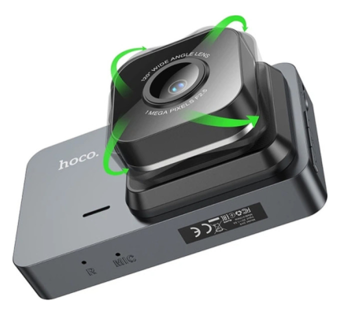 Відеореєстратор HOCO DV9 3-inch screen driving recorder (720P) Metal Gray (6942007633345)