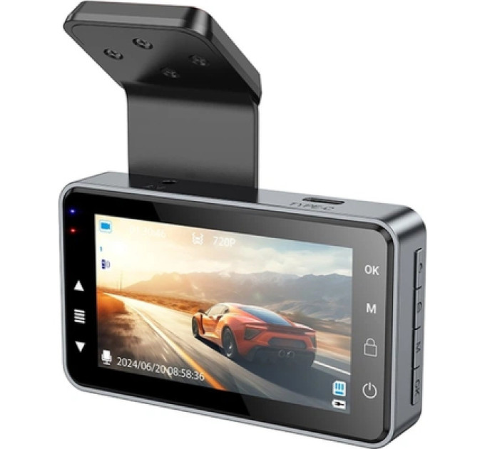 Відеореєстратор HOCO DV9 3-inch screen driving recorder (720P) Metal Gray (6942007633345)