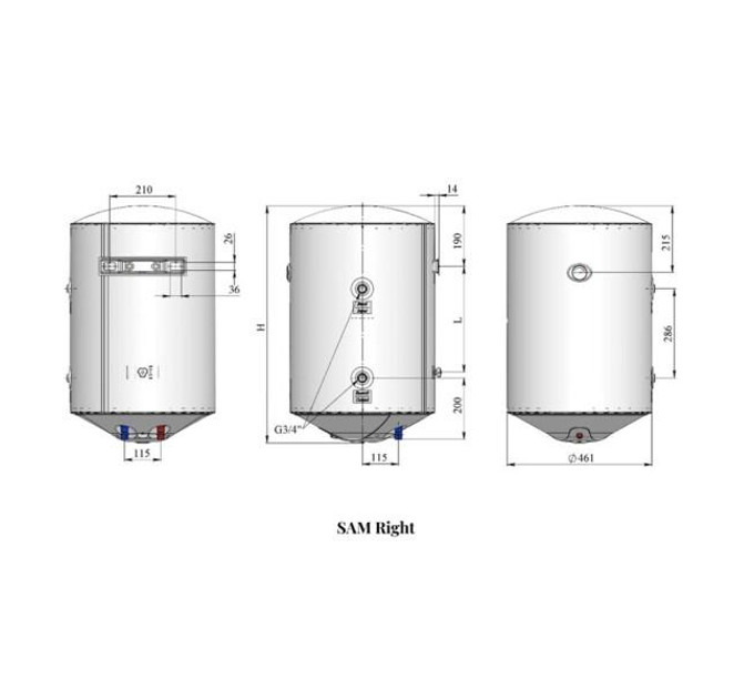Бойлер  WHP Sam 80 Right