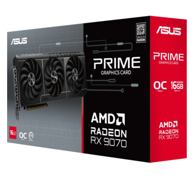 ASUS Відеокарта ASUS Radeon RX 9070 16Gb PRIME OC EVO (PRIME-RX9070-O16G-EVO)