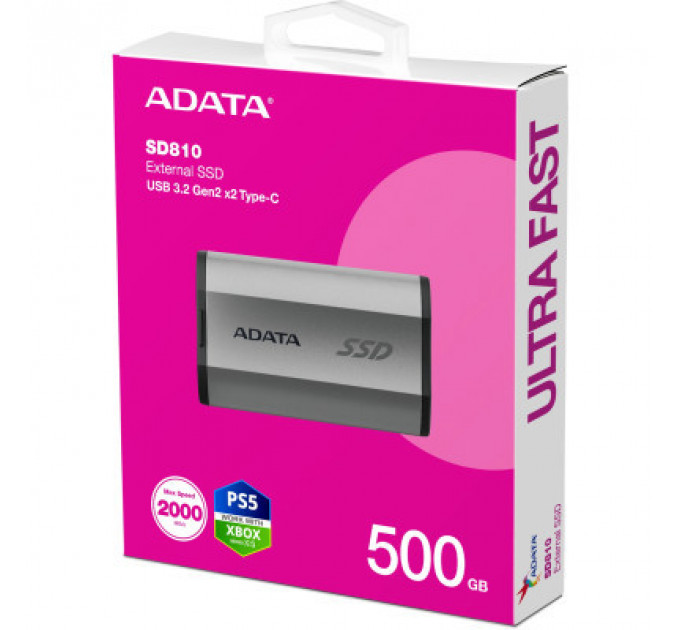 Накопичувач SSD USB 3.2 500GB ADATA (SD810-500G-CSG)