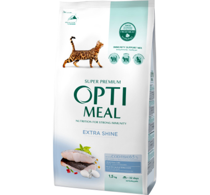 Optimeal Сухий корм для кішок Optimeal з високим вмістом тріски 1.5 кг (4820215369657)