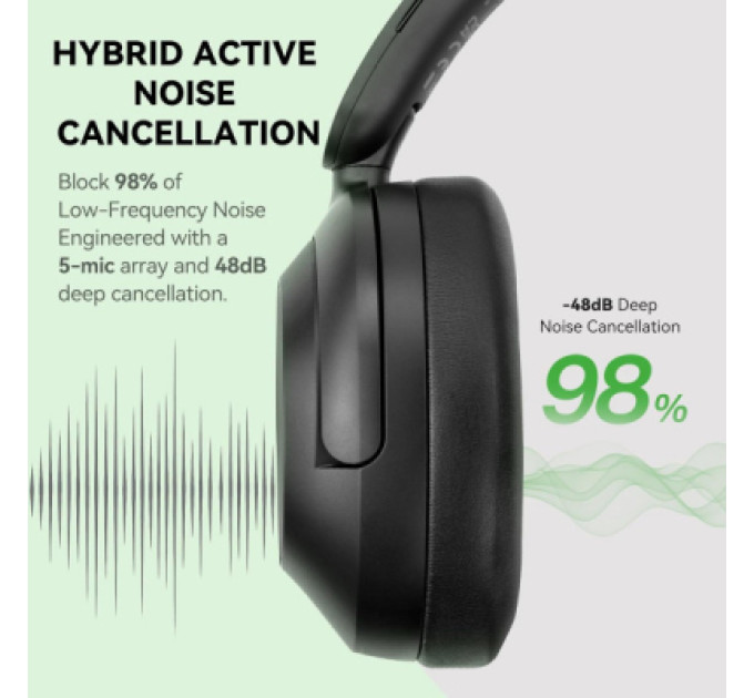 OneOdio Навушники OneOdio A6, Bluetooth + USB-C Hybrid ANC Black (A6 Black)