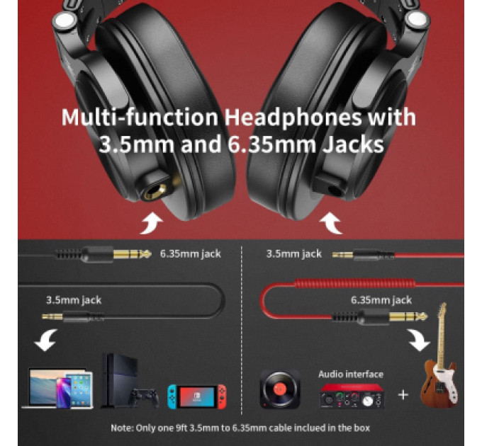 OneOdio Навушники OneOdio A71 3,5мм/6,35мм Black/Red (A71 Red)