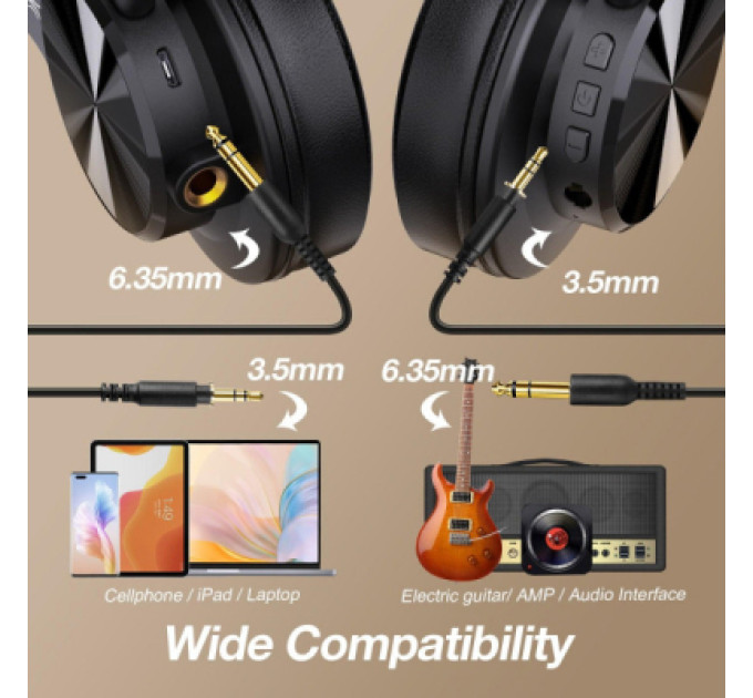 OneOdio Навушники OneOdio Fusion A70 Bluetooth+3,5мм/6,35мм Black (A70 Black)