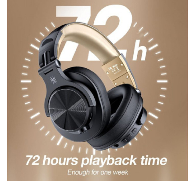 OneOdio Навушники OneOdio Fusion A70 Bluetooth+3,5мм/6,35мм Black/Gold (A70 Black Gold)
