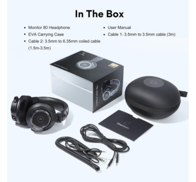 OneOdio Навушники OneOdio Monitor 80 3,5мм/6,35мм Black (Monitor 80 Black)