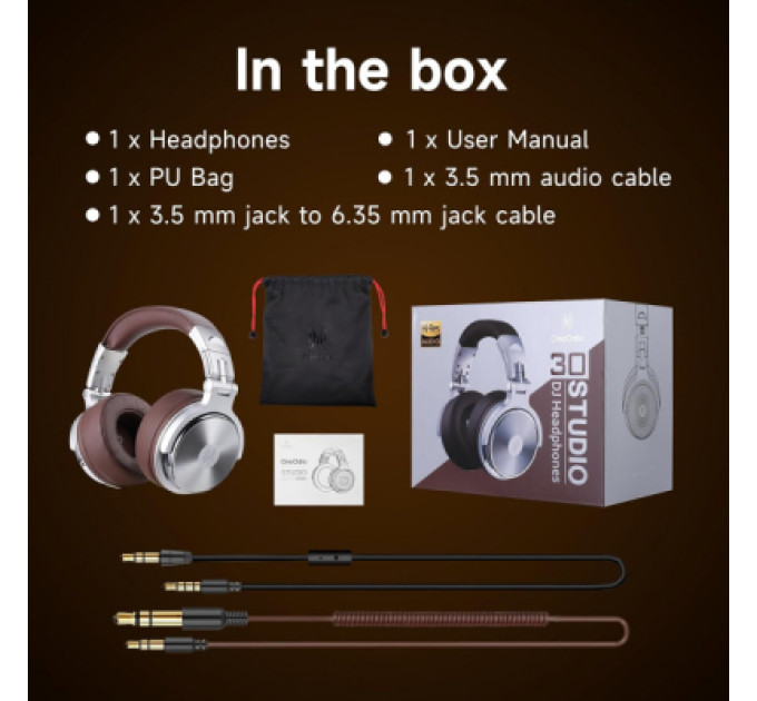 OneOdio Навушники OneOdio Pro 30 3,5мм/6,35мм Silver (Pro 30 Silver)