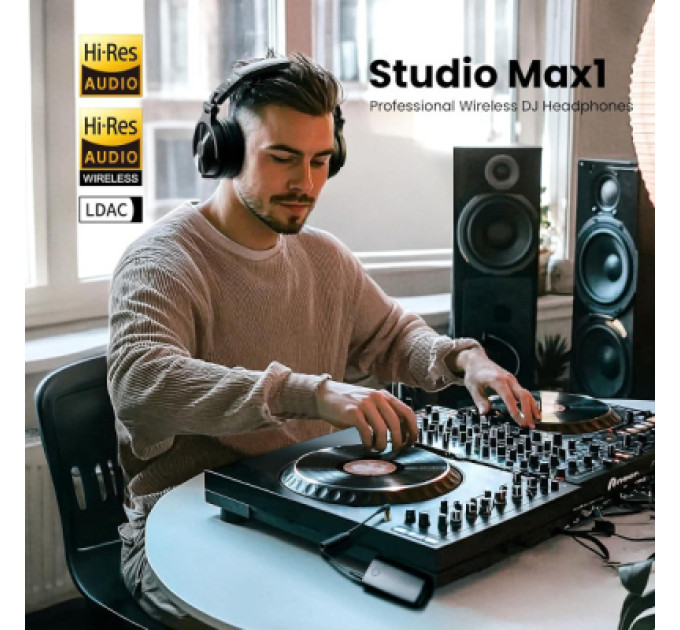OneOdio Навушники OneOdio Studio Max 1 Bluetooth Hi-Res Wireless/LDAC +3,5мм/6,35мм Audio (Studio Max 1 Black)