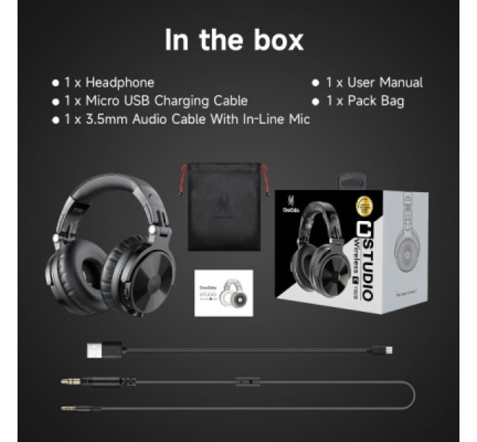 OneOdio Навушники OneOdio Studio Pro C Bluetooth+3,5мм Black (Pro C Black)