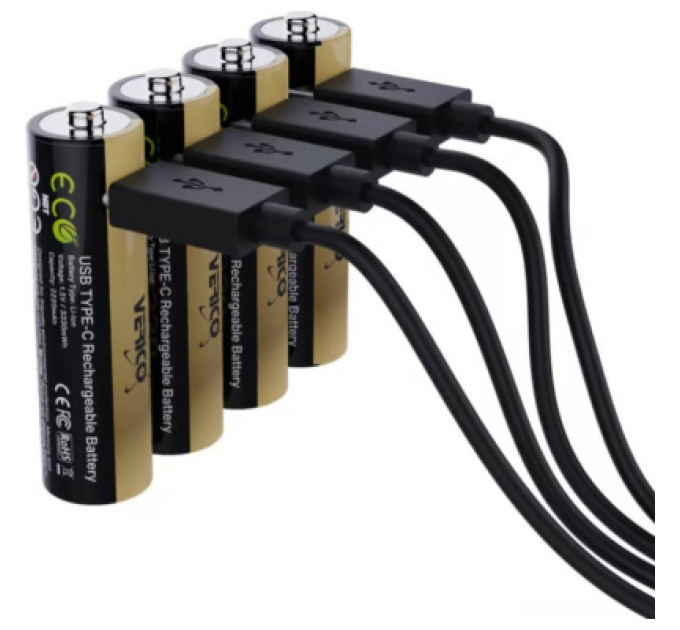 Verico Акумулятор Verico AA USB Type-C 2220mAh/3330mWh-1.5V Li-ion 4шт./уп. (Loop Energy PRO) (1UDBT-A6WEAC-NN)