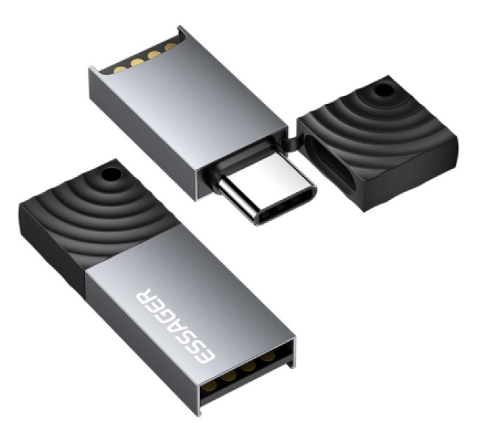 Essager Зчитувач флеш-карт Essager USB-C + USB-A to Micro SD black (EDKTF-QW0G-P)
