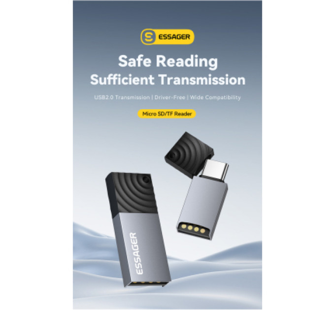 Essager Зчитувач флеш-карт Essager USB-C + USB-A to Micro SD black (EDKTF-QW0G-P)