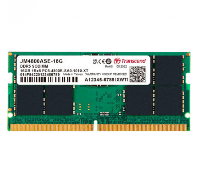 Модуль пам'яті для ноутбука SoDIMM DDR5 16GB 4800 MHz JetRam Transcend (JM4800ASE-16G)