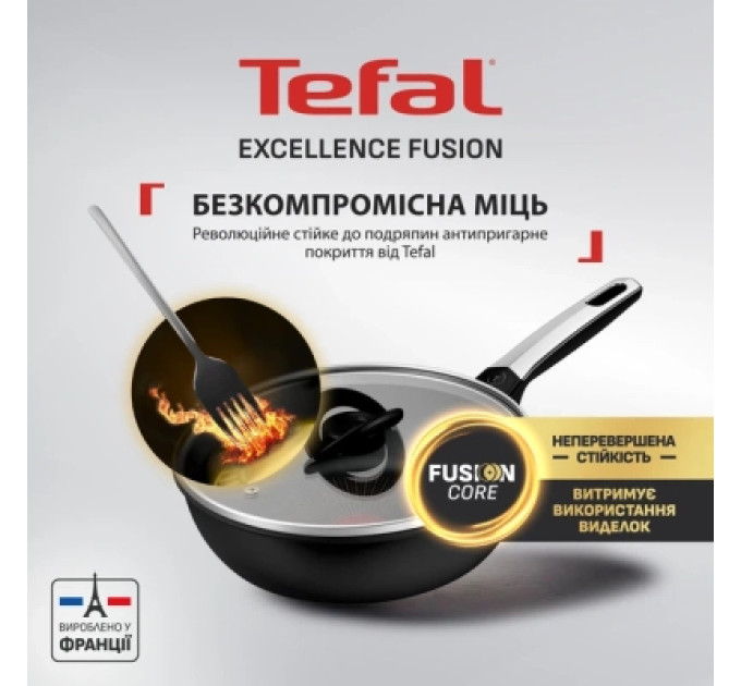 Tefal Сковорода Tefal Excellence Fusion з кришкою 24см чорний (G3388402)
