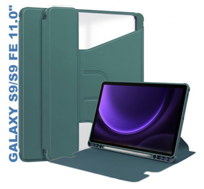 Чохол до планшета BeCover 360° Rotatable Samsung Tab S9 (SM-X710/SM-X716)/S9 FE (SM-X510/SM-X516B) 11.0" Dark Green (710434)