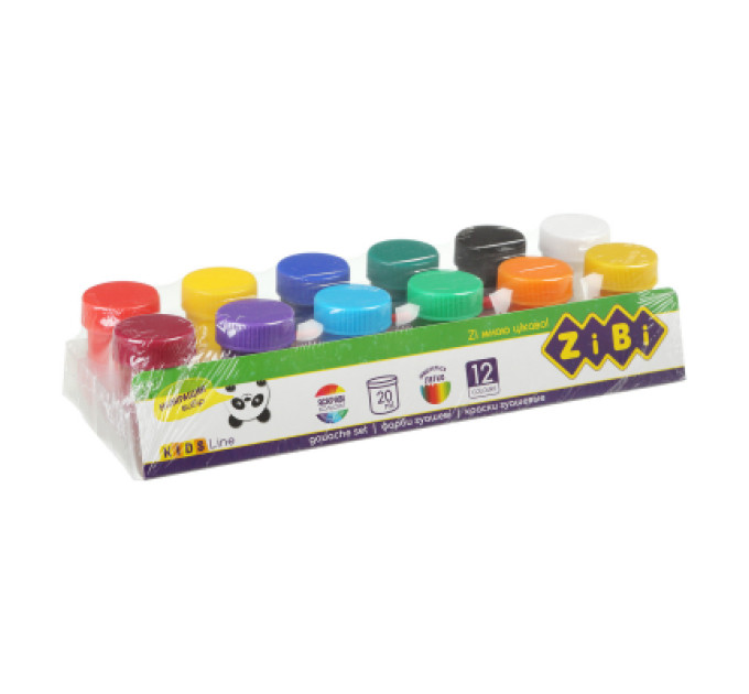 ZiBi Гуашеві фарби ZiBi KIDS Line 12 кольорів по 20 мл (ZB.6658)