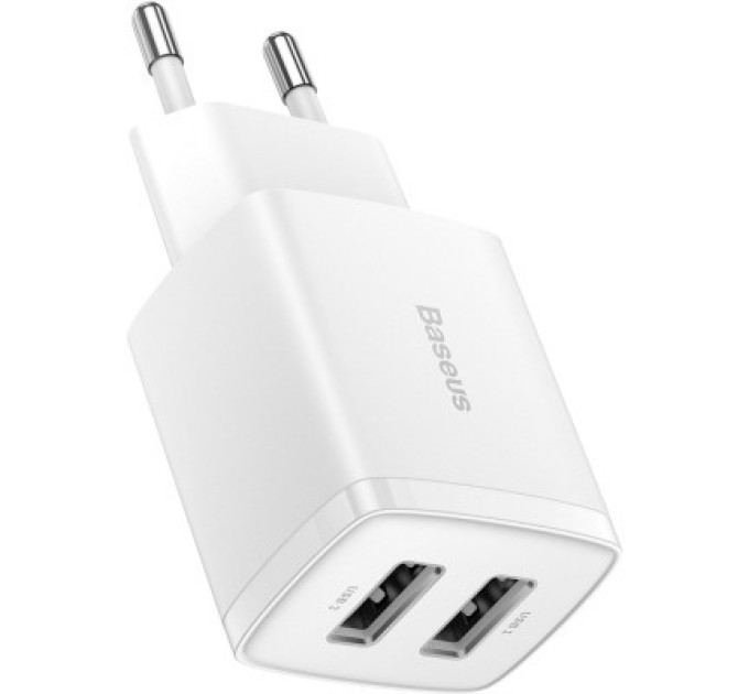 Зарядний пристрій Baseus Compact Charger 2U White (CCXJ010202)