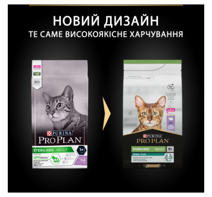 Purina Pro Plan Сухий корм для кішок Purina Pro Plan Sterilised Adult 1+ Renal Plus Для дорослих стерилізованих З індичкою 1.5 кг (7613033566592)
