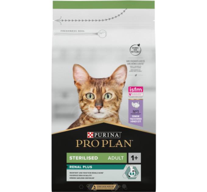 Purina Pro Plan Сухий корм для кішок Purina Pro Plan Sterilised Adult 1+ Renal Plus Для дорослих стерилізованих З індичкою 1.5 кг (7613033566592)