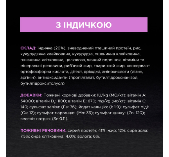 Purina Pro Plan Сухий корм для кішок Purina Pro Plan Sterilised Adult 1+ Renal Plus Для дорослих стерилізованих З індичкою 1.5 кг (7613033566592)