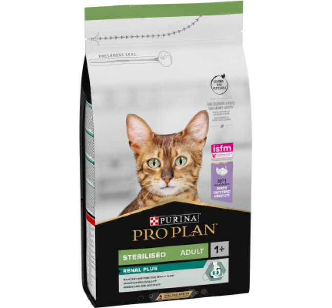 Purina Pro Plan Сухий корм для кішок Purina Pro Plan Sterilised Adult 1+ Renal Plus Для дорослих стерилізованих З індичкою 1.5 кг (7613033566592)