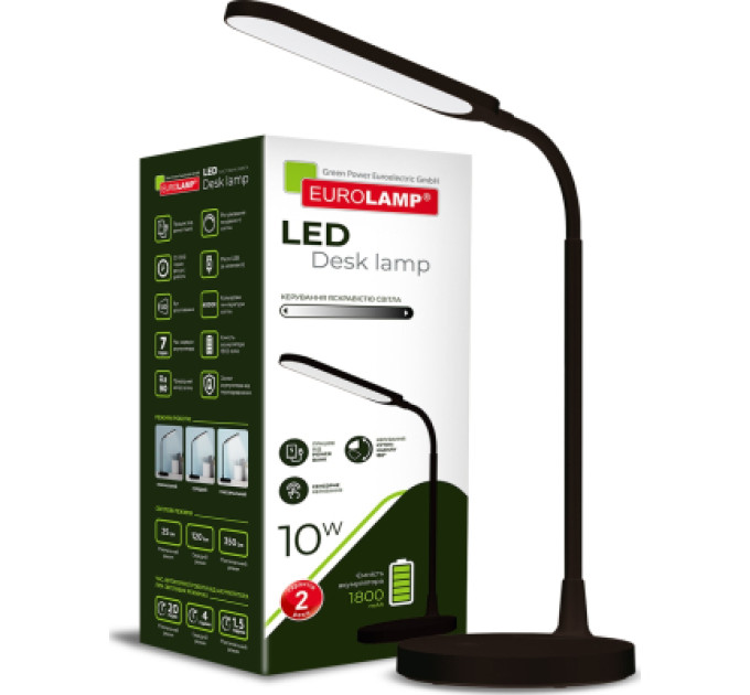 Настільна лампа Eurolamp LED 10W 350lm 4000K 1800mAh (LED-TLB-10W(black))