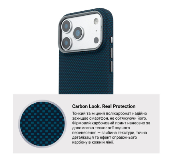 Armorstandart Чохол до мобільного телефона Armorstandart LikeCarbon2 MagCase Apple iPhone 17 Pro Kevlar Dark Blue (ARM88554)