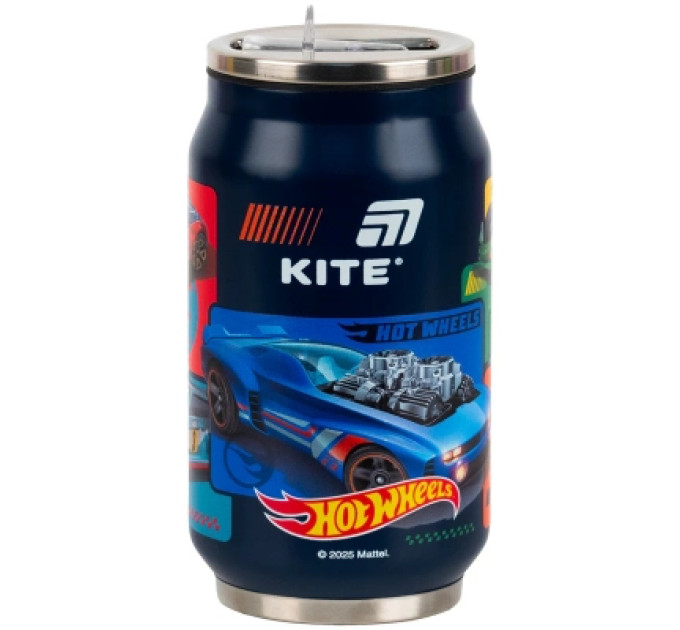 Kite Поїльник-непроливайка Kite Hot Wheels термочашка з трубочкою, 350 мл (HW25-1263)