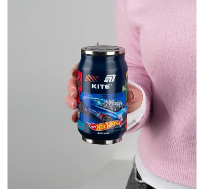 Kite Поїльник-непроливайка Kite Hot Wheels термочашка з трубочкою, 350 мл (HW25-1263)