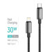 ColorWay Дата кабель USB-C to Lightning 2.0m PD30W zinc alloy braided black ColorWay (CW-CBPDCL099-BK)