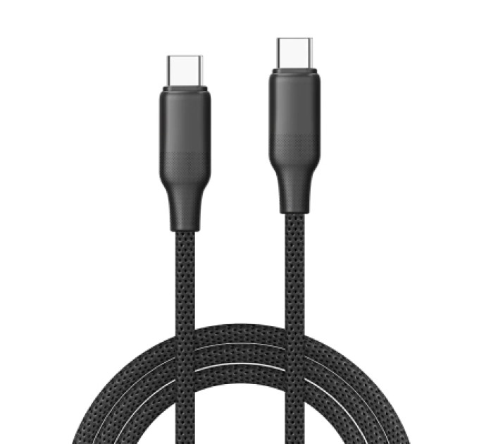 Дата кабель USB-C to USB-C 1.0m 3A 60W TPE embossed black ColorWay (CW-CBPDCC101-BK)