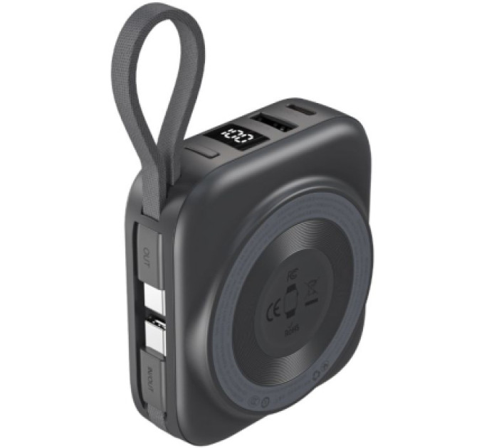 Choetech Батарея універсальна Choetech Magnetic Wireless 10000mAh, 22.5W, PD, build USB-C, Apple Watch charger (B697C-BKGY)