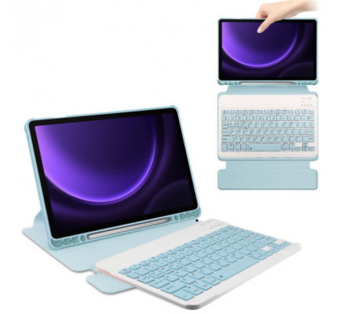 Чохол до планшета BeCover Keyboard 360° Rotatable Samsung Tab S9 (SM-X710/SM-X716)/S9 FE (SM-X510/SM-X516B) 11.0" Light Bl (710429)