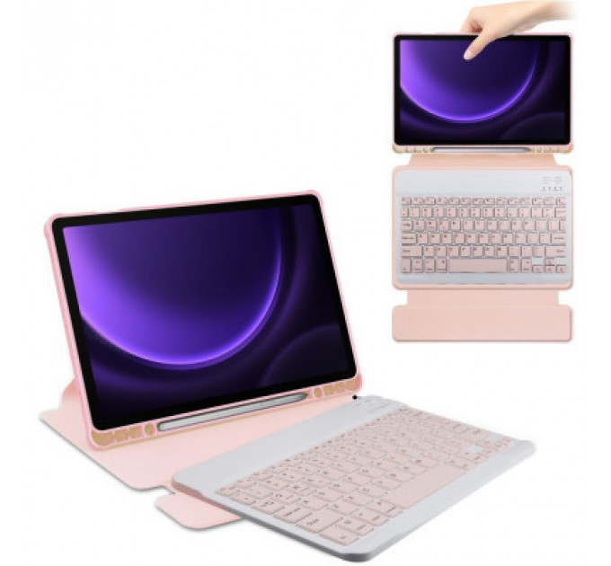 Чохол до планшета BeCover Keyboard 360° Rotatable Samsung Tab S9 (SM-X710/SM-X716)/S9 FE (SM-X510/SM-X516B) 11.0" Pink (710430)