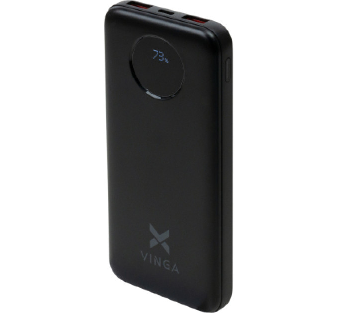 Батарея універсальна Vinga 10000 mAh 22.5W Display Black (VPBB1022)
