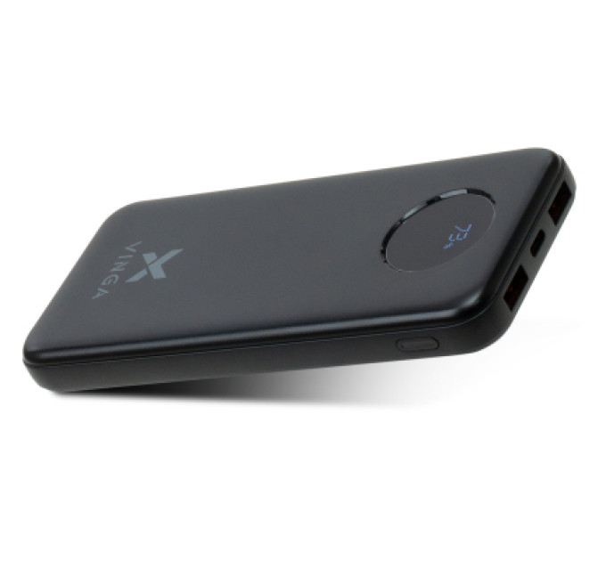 Батарея універсальна Vinga 10000 mAh 22.5W Display Black (VPBB1022)