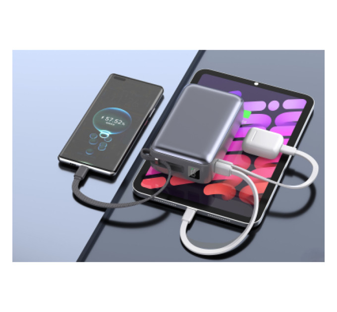 Батарея універсальна Vinga 30000 mAh 65W Display Cable (VPBB3065C)