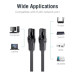 Патч-корд Flat Cat.6 UTP Patch Cable 0.75M Black VENTION (IBABE)