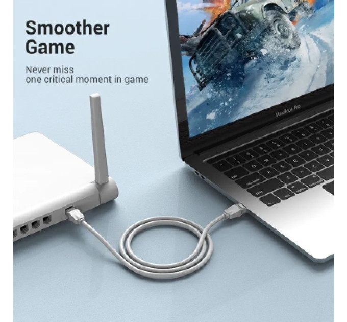 Патч-корд Cat.6 UTP Patch Cable 3M Gray VENTION (IBEHI)