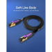 Патч-корд Flat Cat.7 Patch Cable 2M Black VENTION (ICABH)