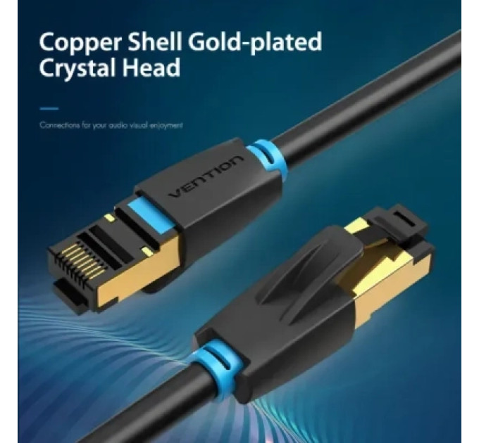 Патч-корд Cat.8 SFTP Patch Cable 10M Black VENTION (IKABL)
