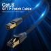 Патч-корд Cotton Braided Cat.8 SFTP Patch Cable 0.5M Black VENTION (IKGBD)