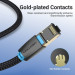 Патч-корд Cotton Braided Cat.8 SFTP Patch Cable 0.5M Black VENTION (IKGBD)