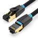 Патч-корд Cotton Braided Cat.8 SFTP Patch Cable 0.5M Black VENTION (IKGBD)
