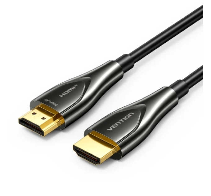 Кабель мультимедійний 4K Fiber Optic HDMI Male to Male Cable 50M Black Zinc Alloy Type VENTION (ALSBX)