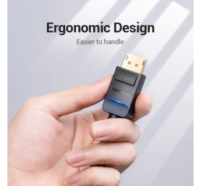 Кабель мультимедійний DP to VGA Cable 1.5M Black VENTION (HBLBG)