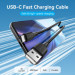 Дата кабель USB 2.0 A Male to C Male 3A Cable 1M Black VENTION (CTHBF)