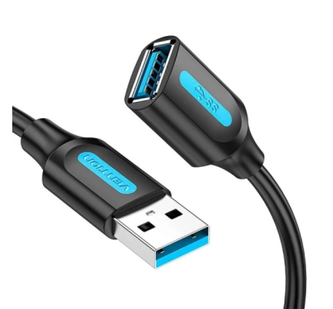 Дата кабель USB 2.0 A Male to C Male 3A Cable 2M Black VENTION (CTHBH)