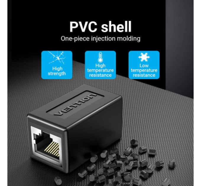 Зрощувач Cat.6 FTP Keystone Jack Coupler Black VENTION (IPVB0)